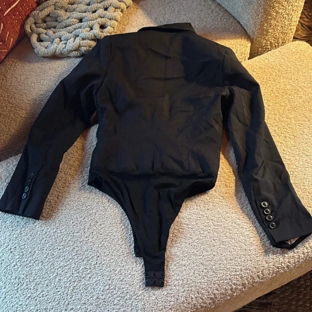 Zara XS Black Blazer Bodysuit - Picture 8 of 10
